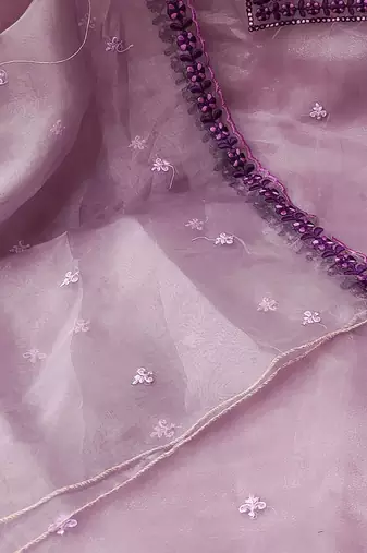 Embroidered Organza Unstitched Dress Material