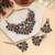 Deep maroon & rama green color turkish kundan necklace set for weddings