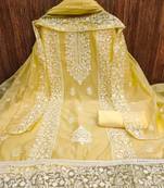 embroidered art silk unstitched dress material