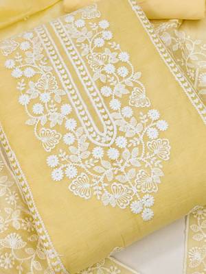 embroidered art silk unstitched dress material 3