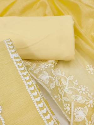 embroidered art silk unstitched dress material 4