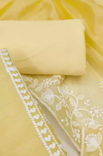 embroidered art silk unstitched dress material