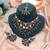Deep maroon & rama green color turkish kundan necklace set for weddings