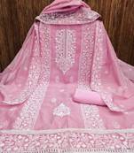 embroidered art silk unstitched dress material