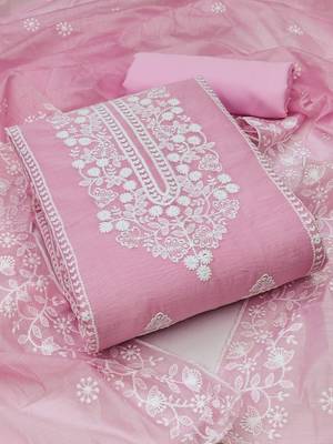 embroidered art silk unstitched dress material 2