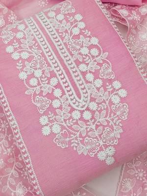 embroidered art silk unstitched dress material 3