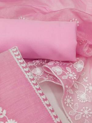 embroidered art silk unstitched dress material 4