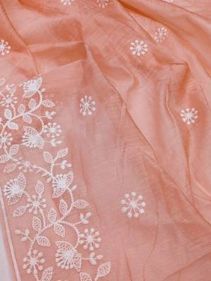 Embroidered Art Silk Unstitched Dress Material 5
