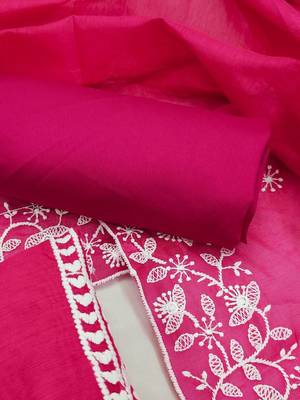 embroidered art silk unstitched dress material 4