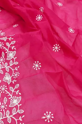 embroidered art silk unstitched dress material