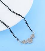 Radiant fine silver color american diamond mangalsutra created for modern women