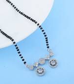 Sparkling diamond silver color american diamond mangalsutra styled for daily use