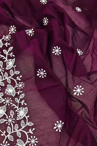 Embroidered Chanderi Silk Unstitched Dress Material