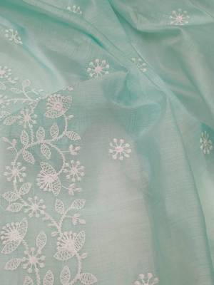 Embroidered Art Silk Unstitched Dress Material 5