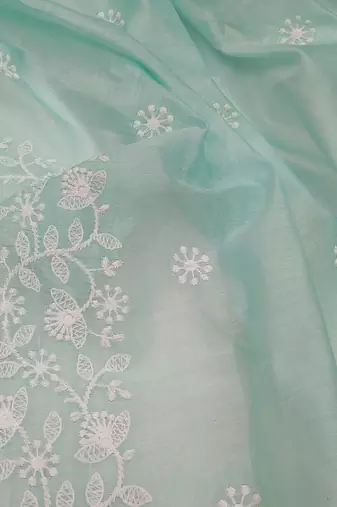 Embroidered Art Silk Unstitched Dress Material