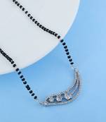Fine polish silver color american diamond mangalsutra ideal for minimalist styling
