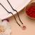 Vibrant rani color american diamond mangalsutra pendant with chain for married women
