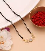 Classic fine gold color american diamond mangalsutra for traditional daily indian wear