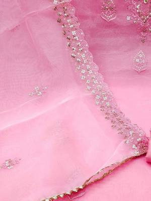 ethnic motifs embroidered organza unstitched dress material 4