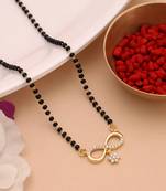 Royal sheen gold color american diamond mangalsutra for wedding ceremony celebrations