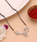 Sleek sterling silver color american diamond mangalsutra specially styled for women
