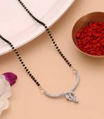 Pristine polish silver color american diamond mangalsutra designed for casual wear