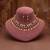 Pretty rose pink color matte gold necklace set featuring charming drop earrings