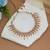 Lovely pink & white color matte gold necklace set featuring drop earrings