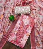 floral printed sequinned unstitched dress material