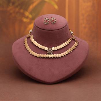Playful rainbow multi color matte gold necklace set with matching stud earrings 1