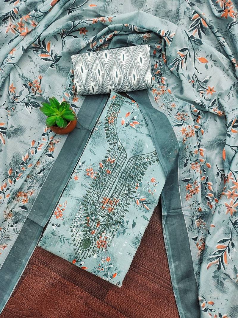Printed Unstitched Dress Material
