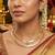 Timeless diamond white color matte gold necklace set with elegant stud earrings