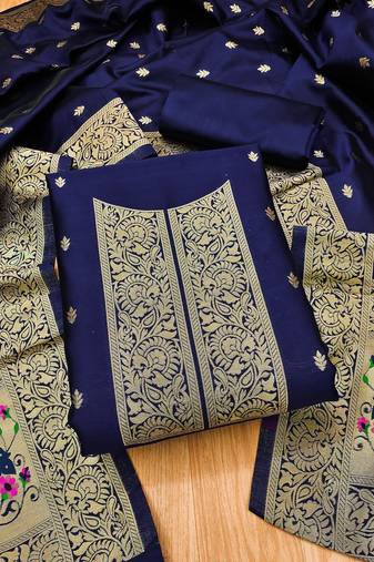 Banarasi Paithani Unstitched Dress Material