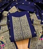 banarasi paithani unstitched dress material
