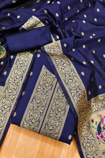 banarasi paithani unstitched dress material