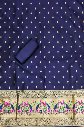 banarasi paithani unstitched dress material