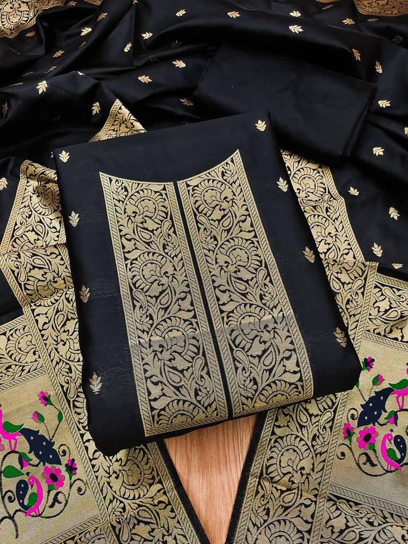 Banarasi Paithani Unstitched Dress Material