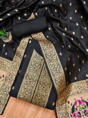 banarasi paithani unstitched dress material 2
