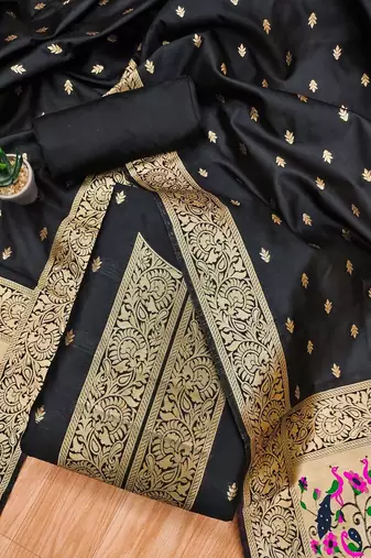 banarasi paithani unstitched dress material