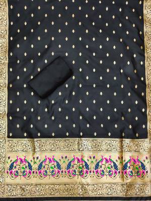 banarasi paithani unstitched dress material 4