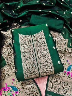 banarasi paithani unstitched dress material 1