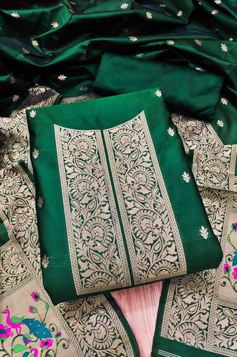 banarasi paithani unstitched dress material