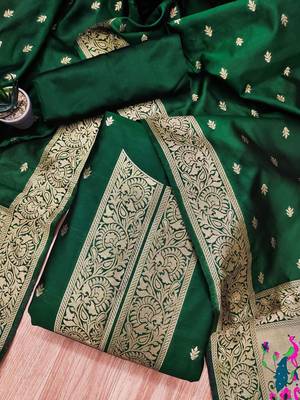 banarasi paithani unstitched dress material 2