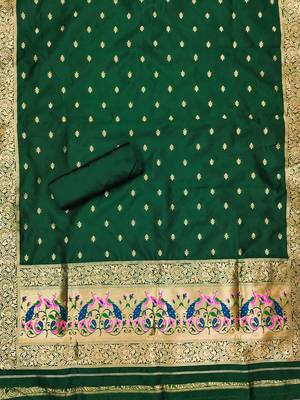 banarasi paithani unstitched dress material 4