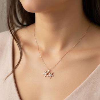 Rose gold color stainless steel rose gold plated anti tarnish necklace for women 1