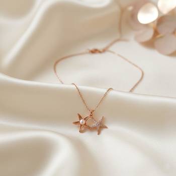 Rose gold color stainless steel rose gold plated anti tarnish necklace for women 2