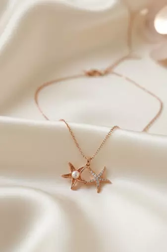 Rose gold color stainless steel rose gold plated anti tarnish necklace for women