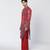 Tabasco red floral printed crepe kurta pant with dupatta stole