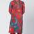 Tabasco red floral printed crepe kurta pant with dupatta stole