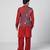 Tabasco red embroidered crepe and silk chanderi kurta jacket set